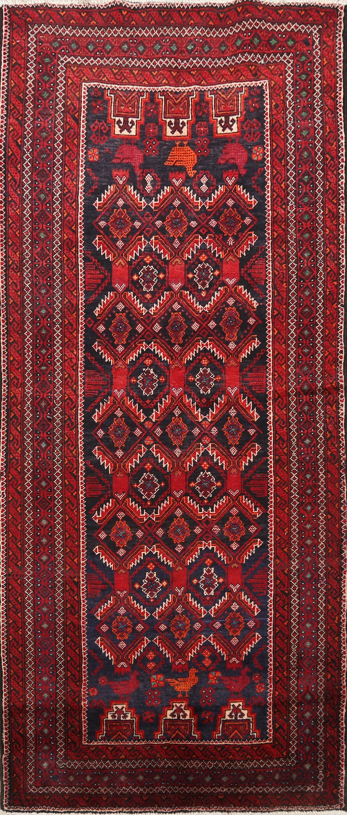 Animal Pictorial Balouch Persian Area Rug 4x7