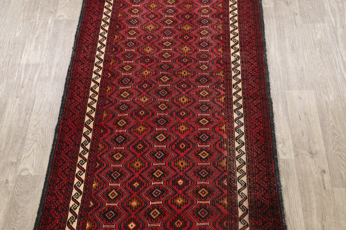 Geometric Balouch Persian Area Rug 4x7