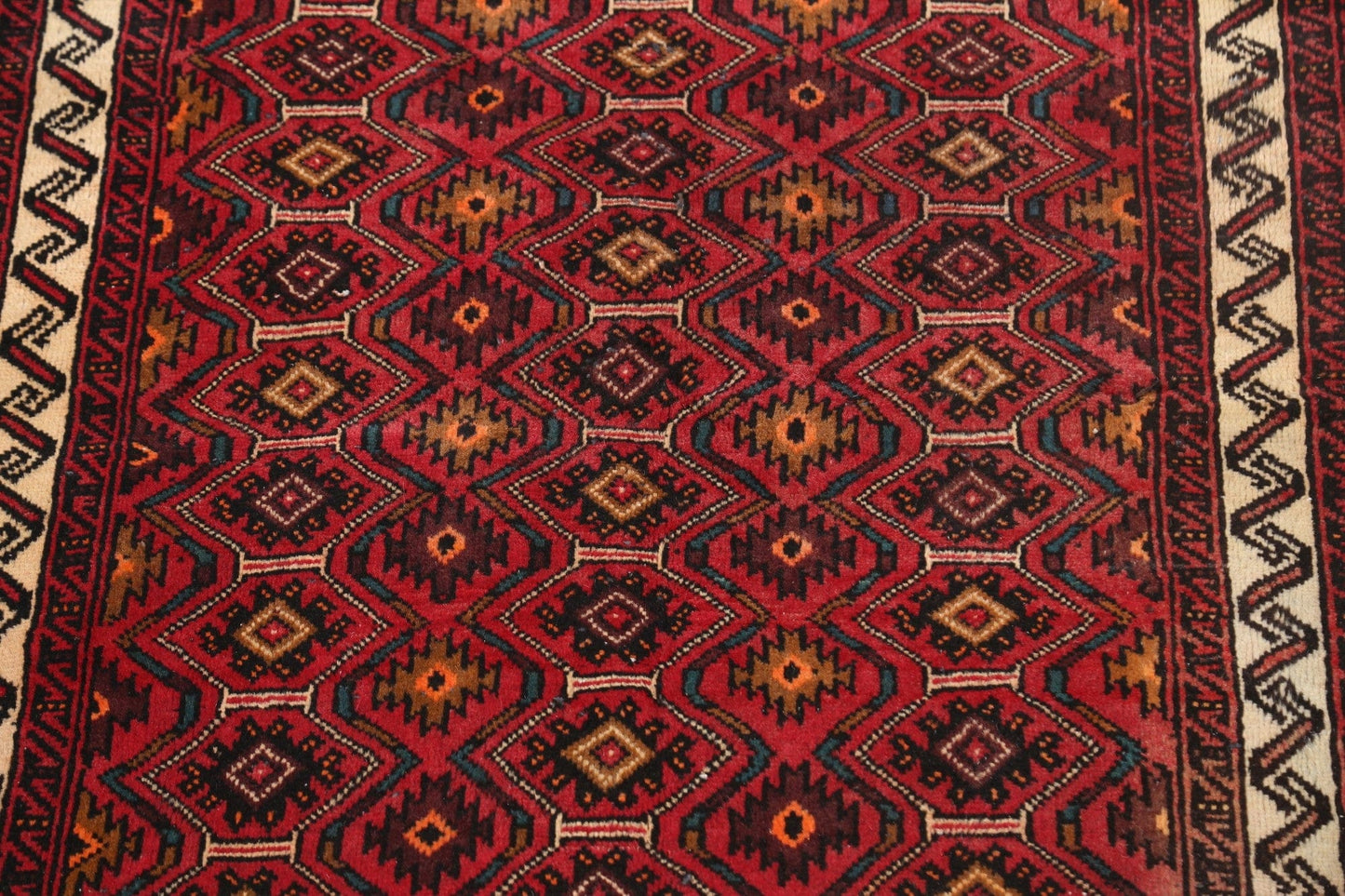 Geometric Balouch Persian Area Rug 4x7