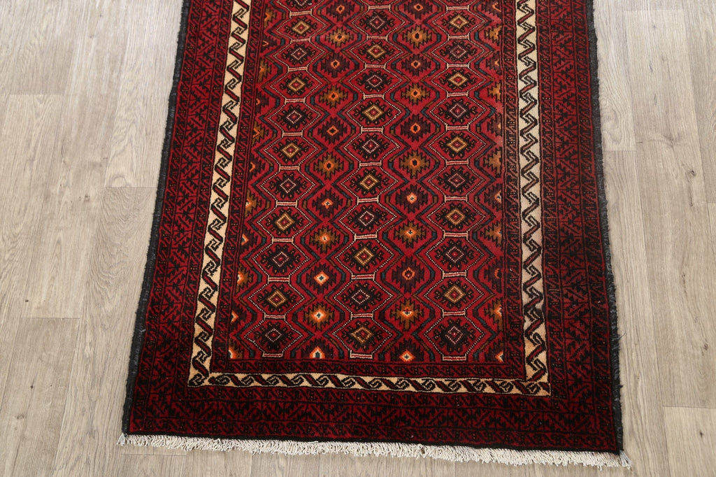 Geometric Balouch Persian Area Rug 4x7