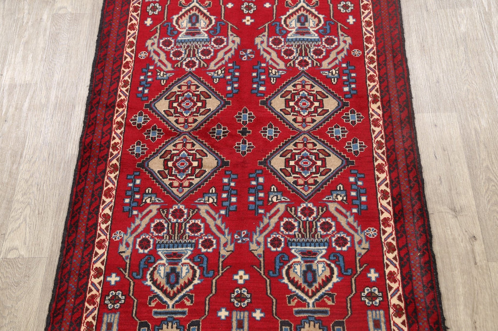 Geometric Hamedan Persian Area Rug 4x6