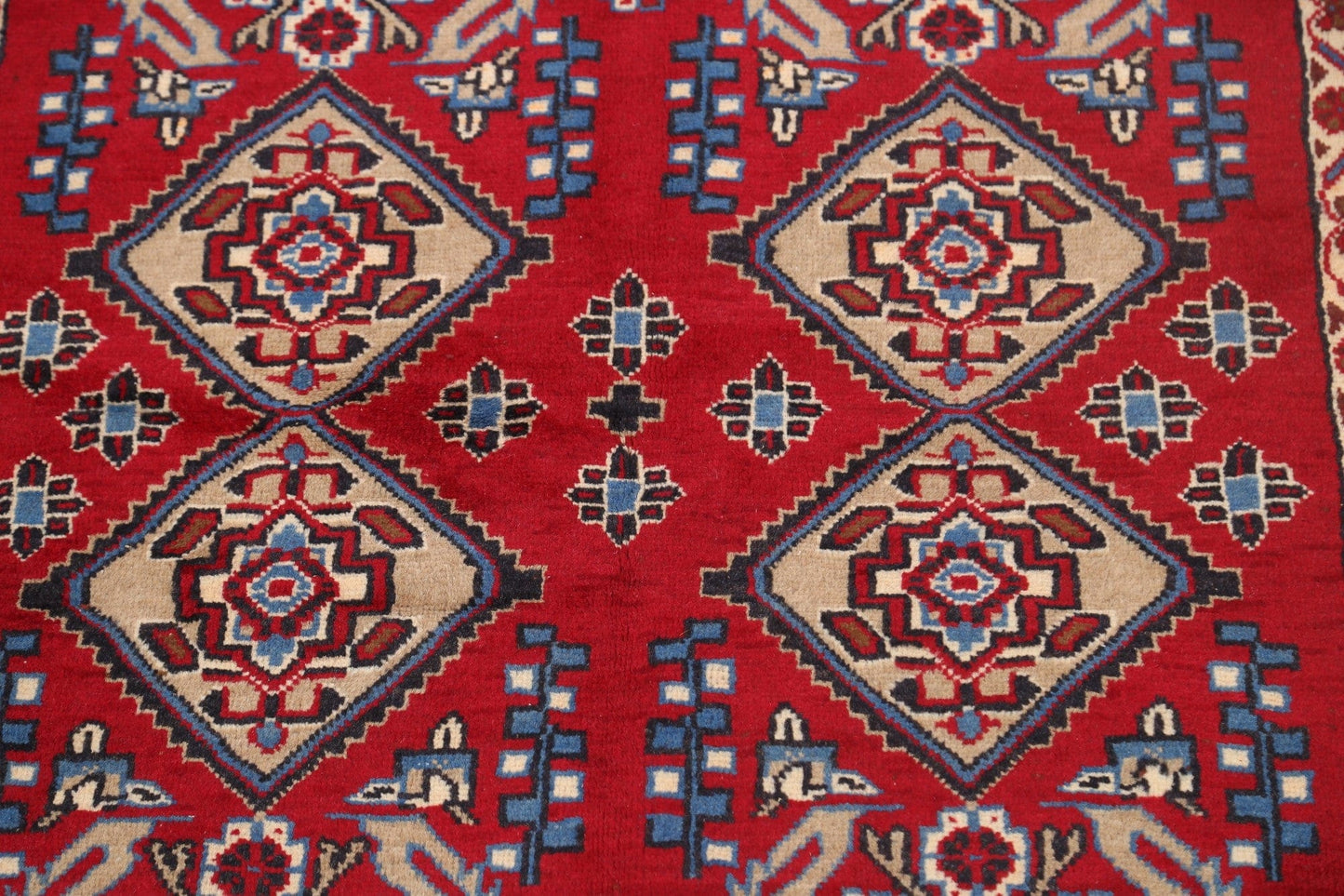 Geometric Hamedan Persian Area Rug 4x6