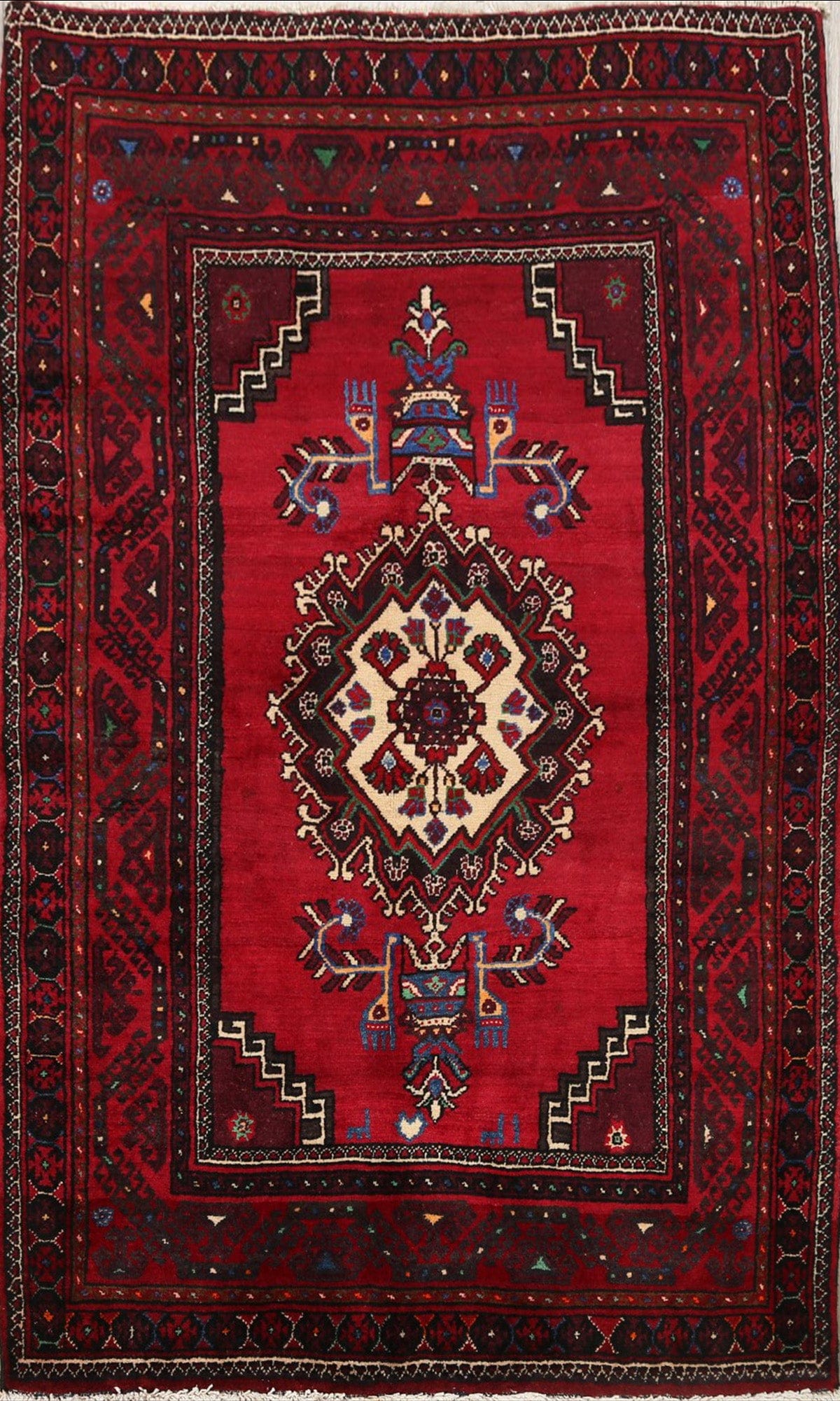 Geometric Balouch Persian Area Rug 3x5