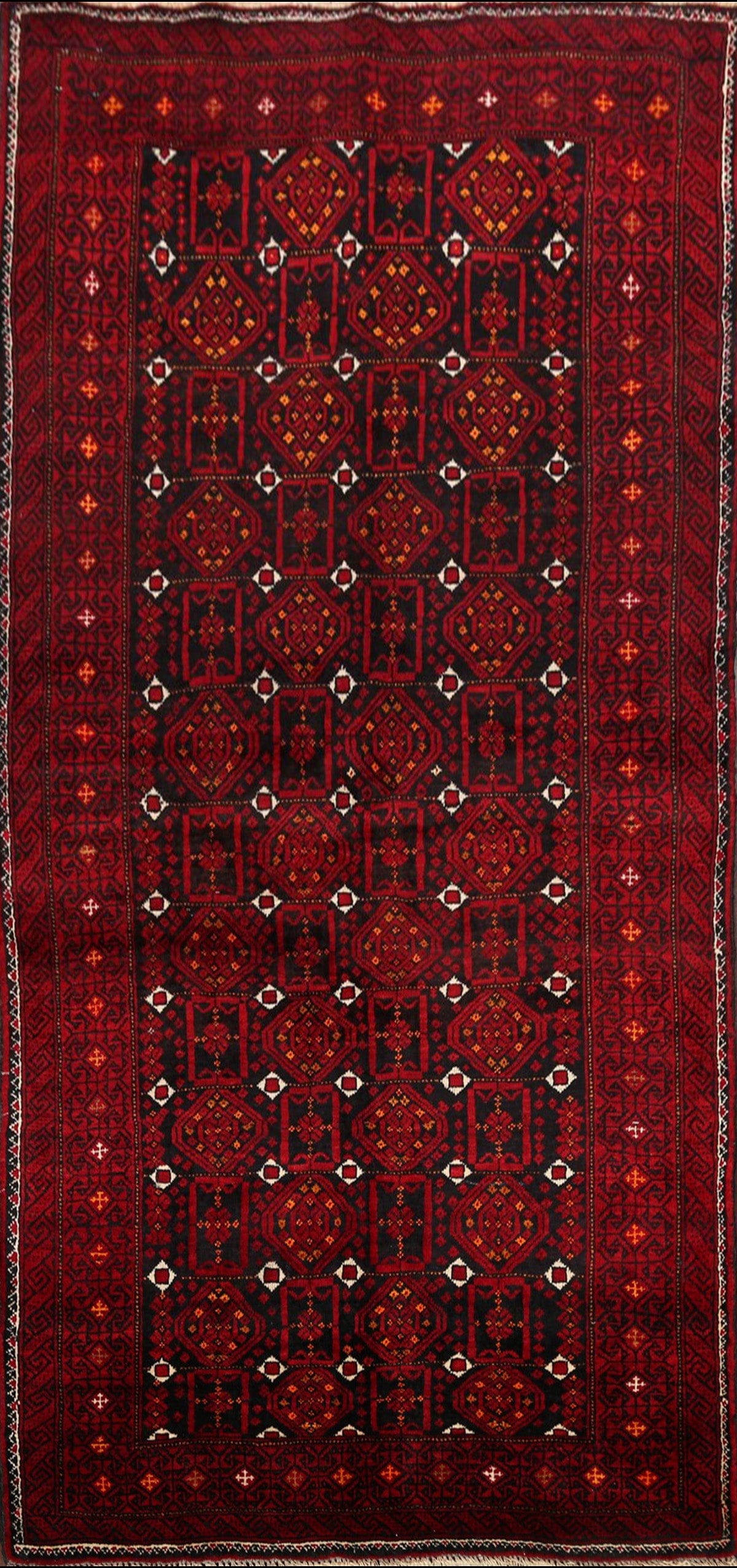 Geometric Balouch Persian Area Rug 3x6