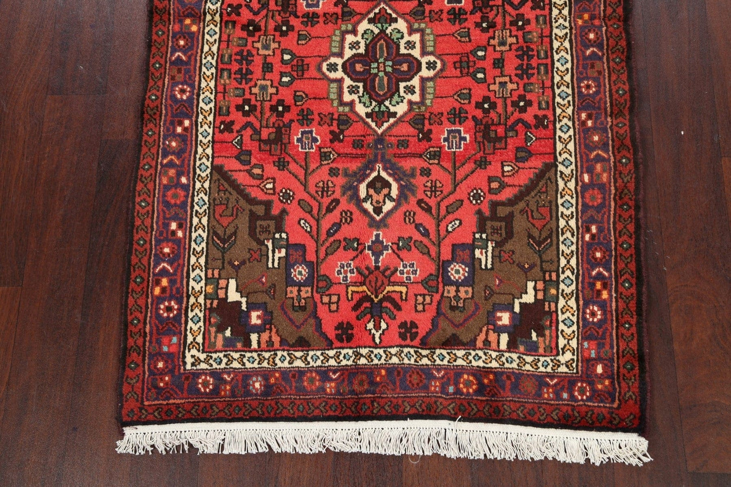 Geometric Hamedan Persian Area Rug 3x5