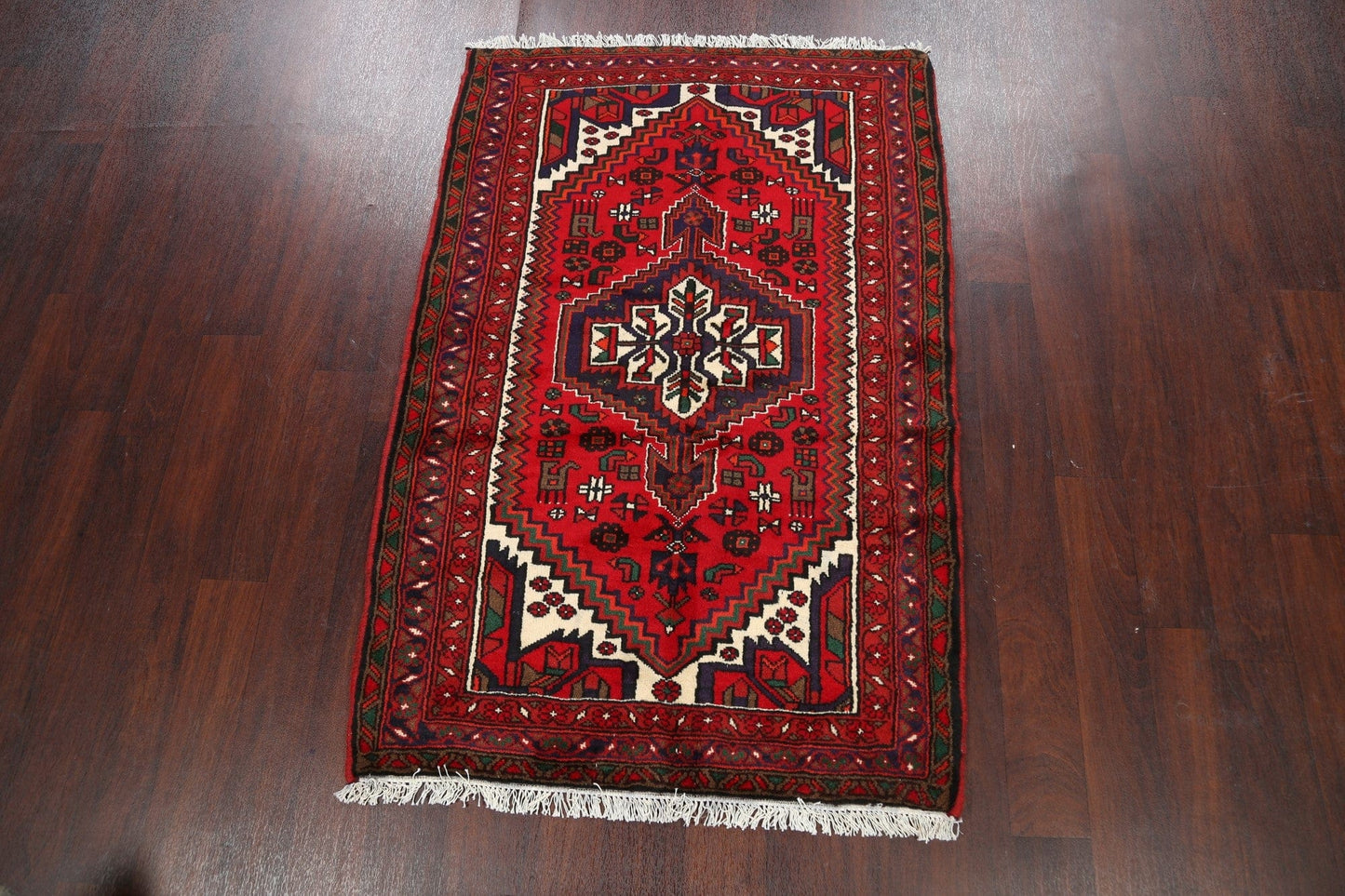 Tribal Hamedan Persian Area Rug 3x5