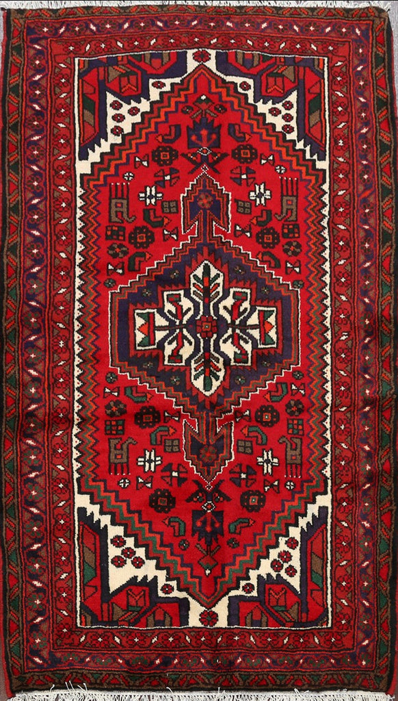 Tribal Hamedan Persian Area Rug 3x5