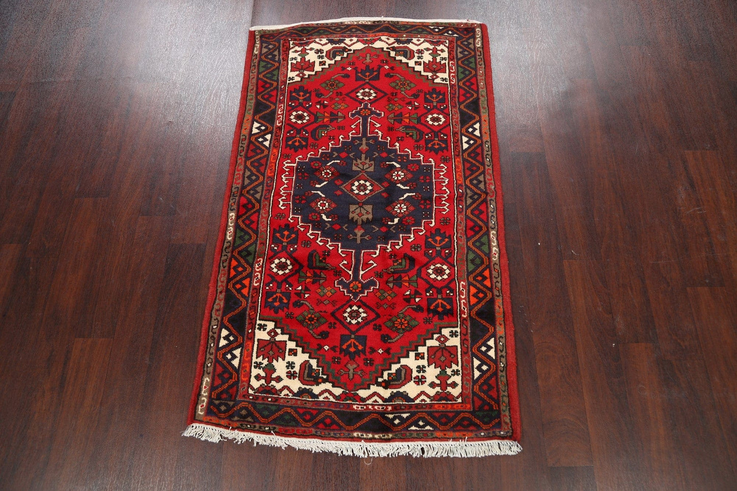 Tribal Geometric Hamedan Persian Area Rug 3x5