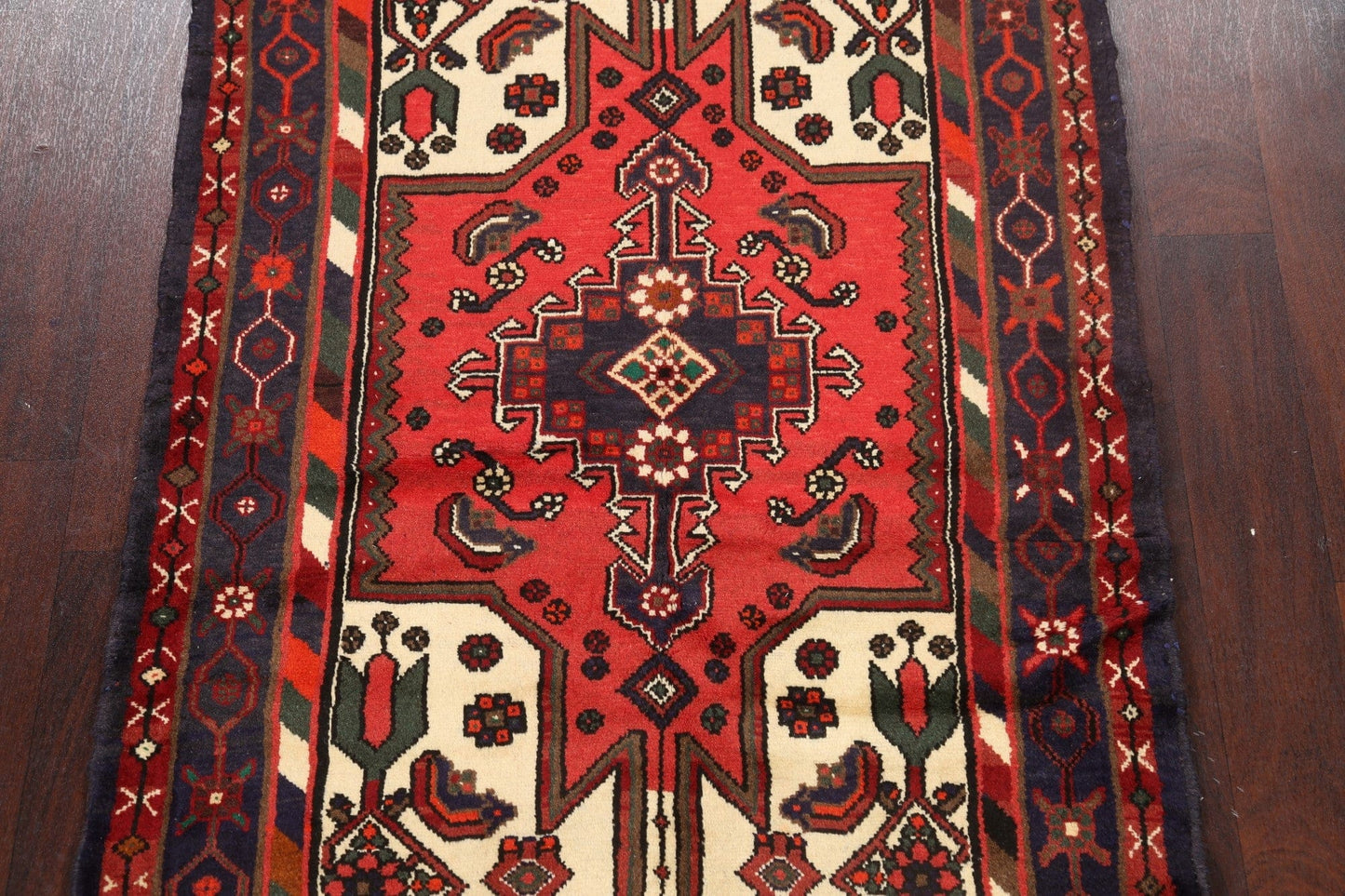 Geometric Hamedan Persian Area Rug 3x5