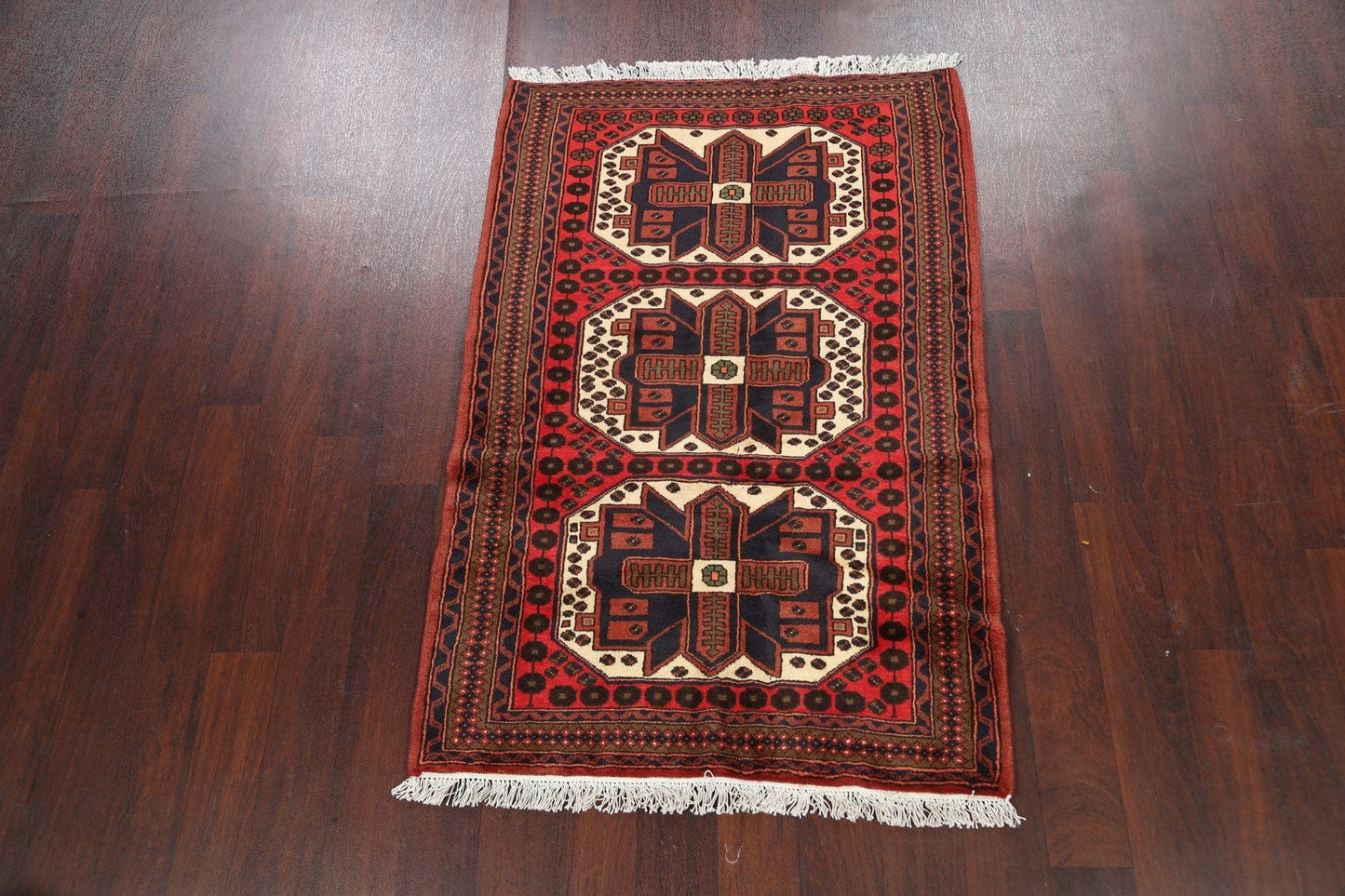 Geometric Hamedan Persian Area Rug 3x5