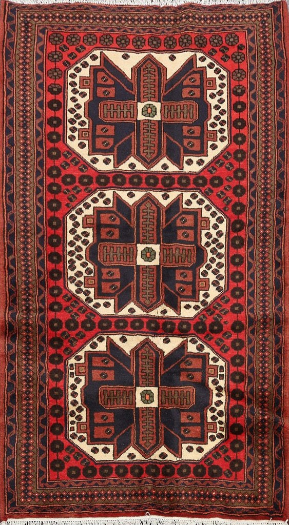 Geometric Hamedan Persian Area Rug 3x5