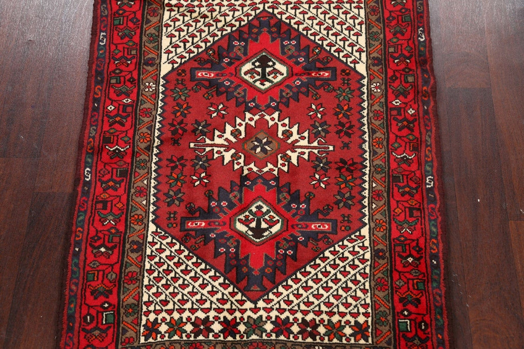 Geometric Hamedan Persian Area Rug 3x5