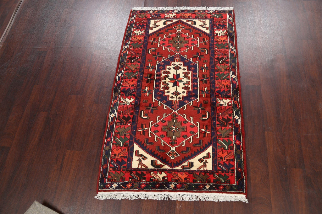 Geometric Hamedan Persian Area Rug 4x6