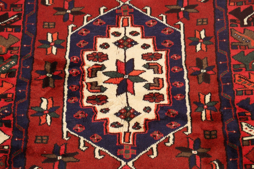 Geometric Hamedan Persian Area Rug 4x6