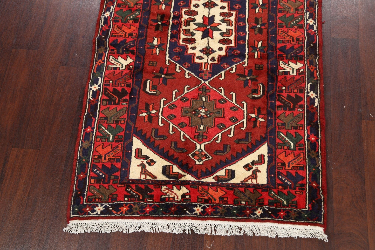 Geometric Hamedan Persian Area Rug 4x6