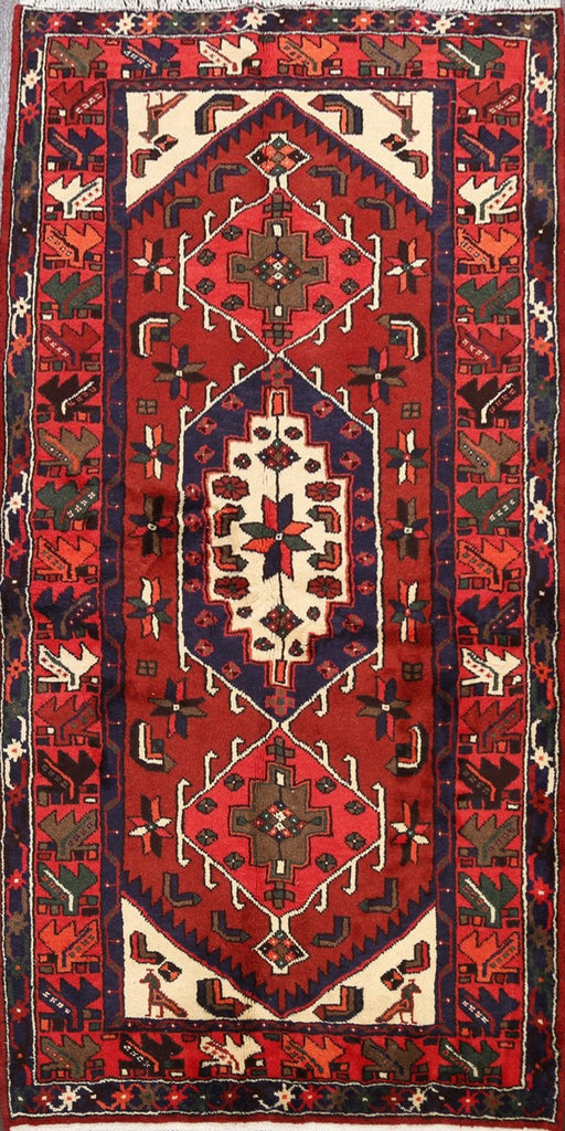 Geometric Hamedan Persian Area Rug 4x6