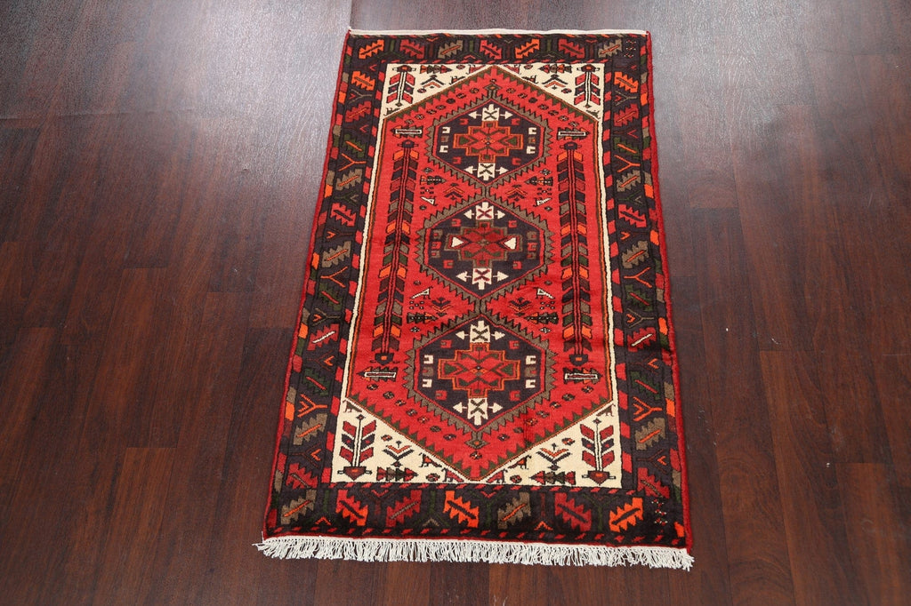 Geometric Hamedan Persian Area Rug 3x5