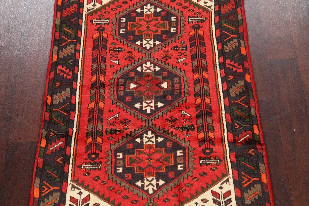 Geometric Hamedan Persian Area Rug 3x5