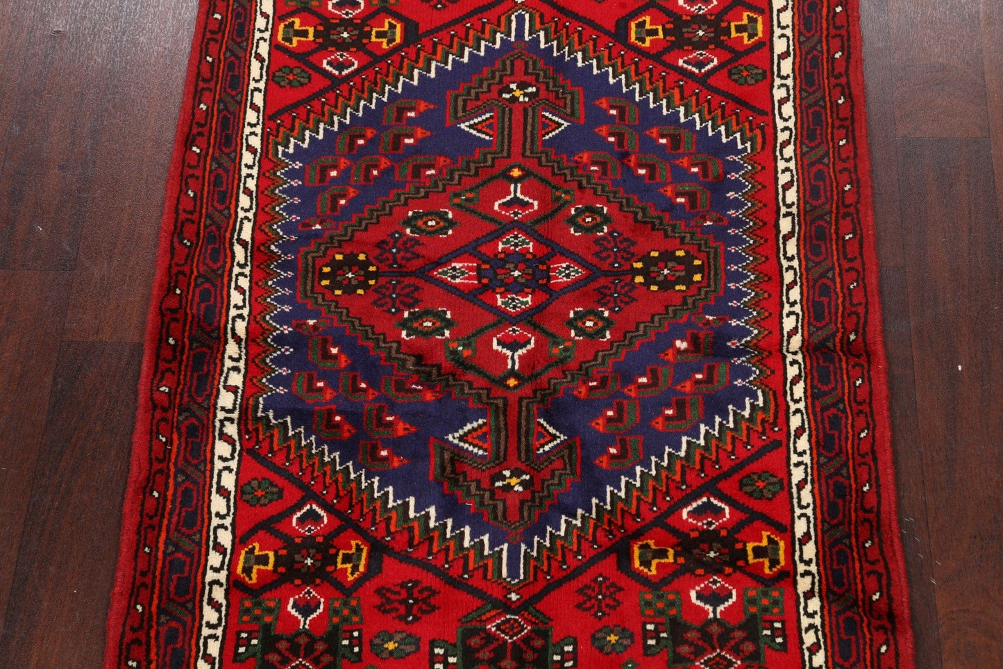 Geometric Hamedan Persian Area Rug 3x5