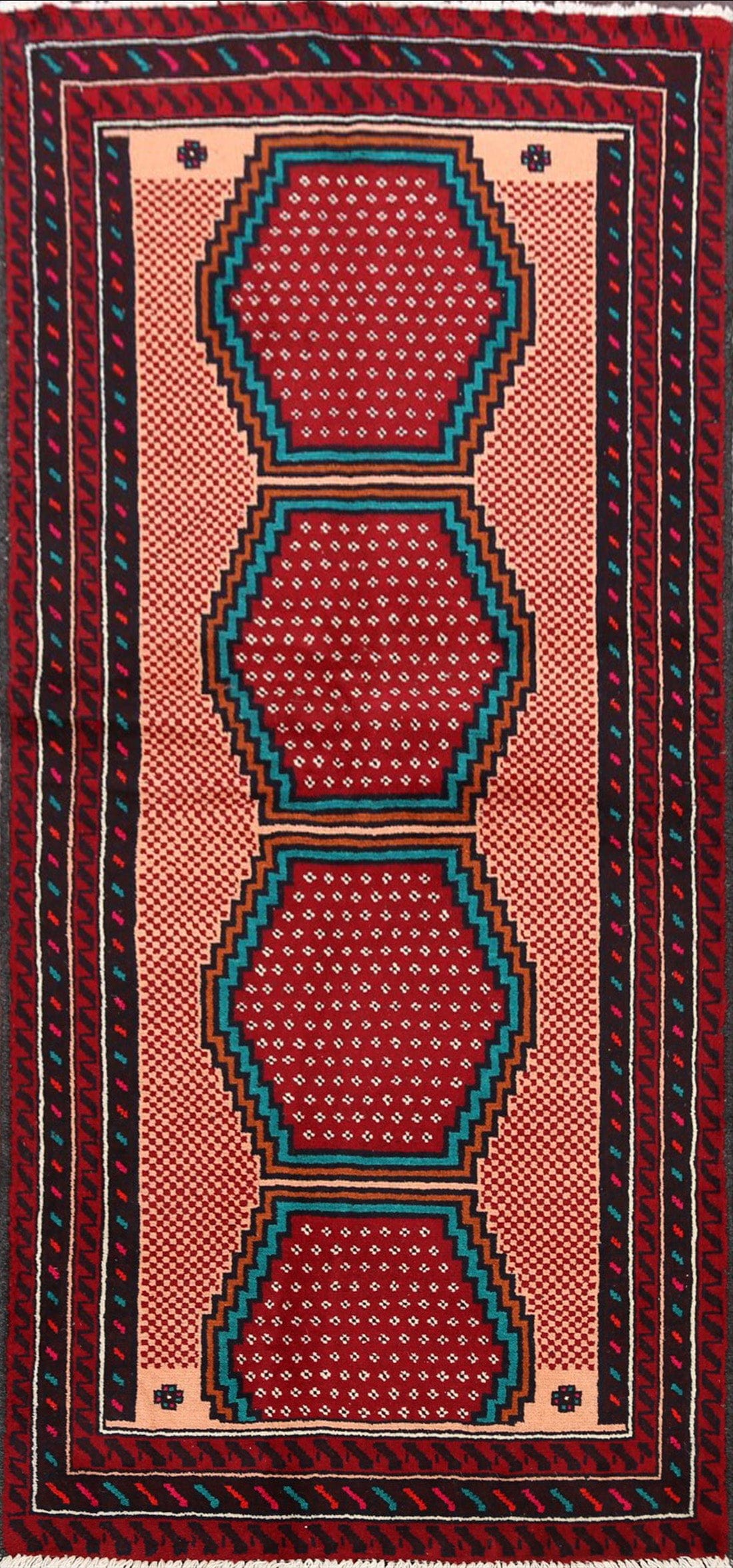 Geometric Balouch Persian Area Rug 3x6