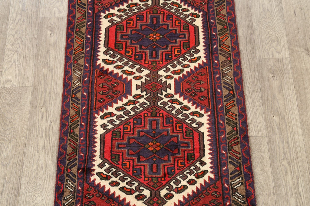 Geometric Hamedan Persian Area Rug 3x4