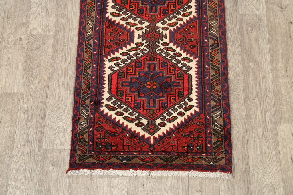 Geometric Hamedan Persian Area Rug 3x4