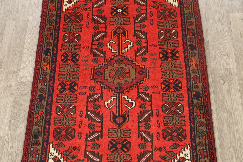 Geometric Hamedan Persian Area Rug 3x5