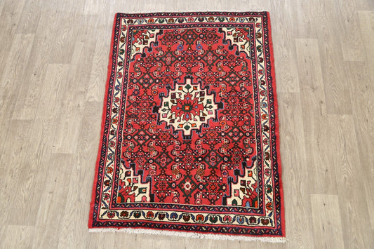 Geometric Hamedan Persian Area Rug 3x5