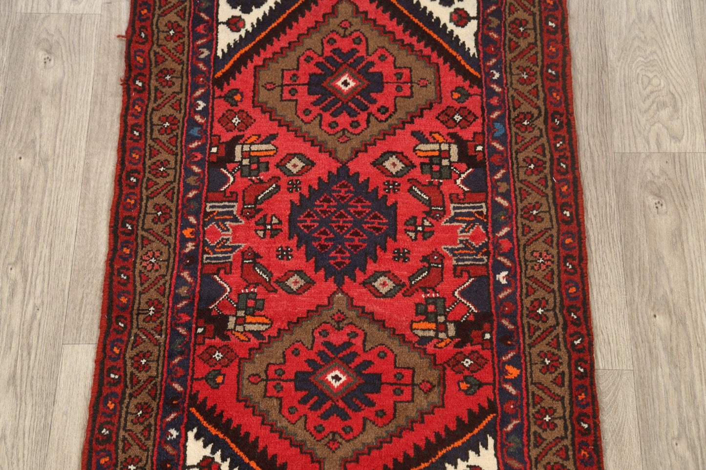 Geometric Hamedan Persian Area Rug 2x4