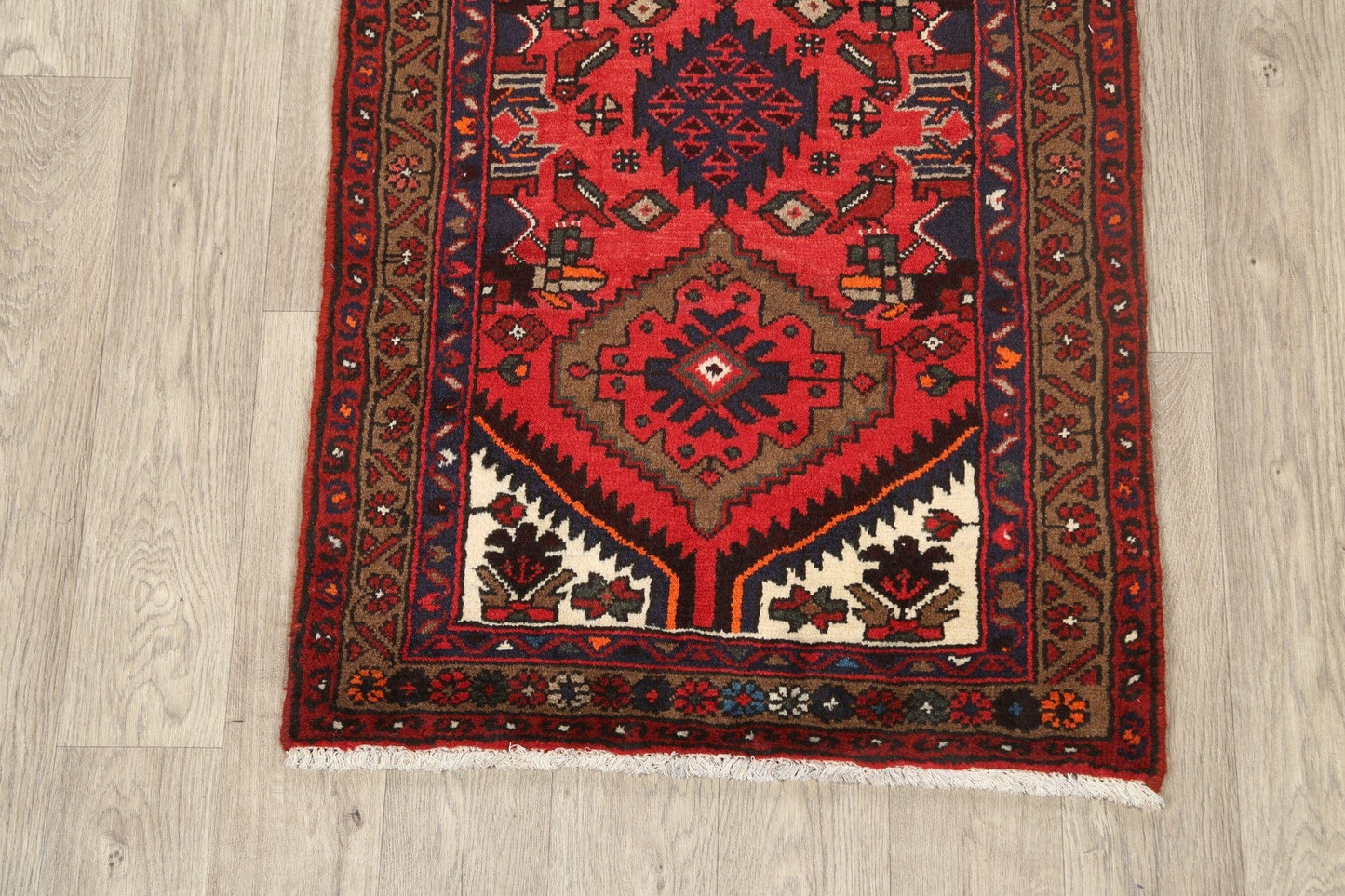 Geometric Hamedan Persian Area Rug 2x4