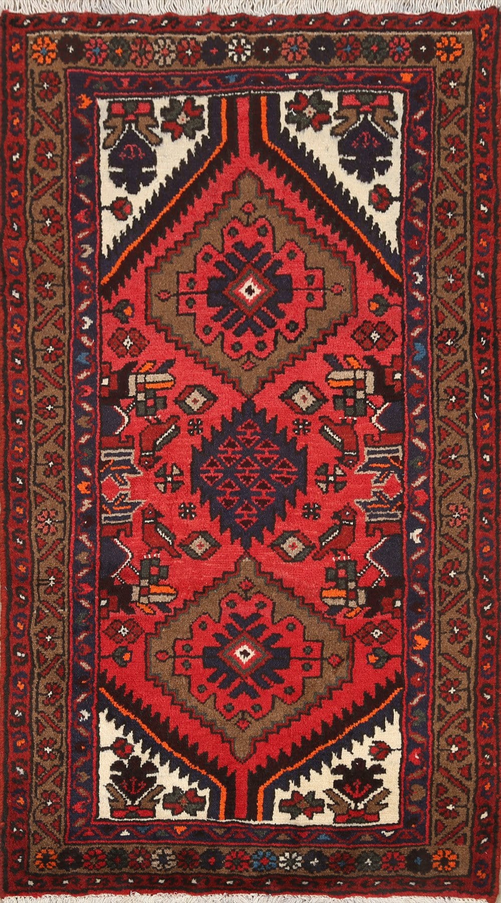 Geometric Hamedan Persian Area Rug 2x4