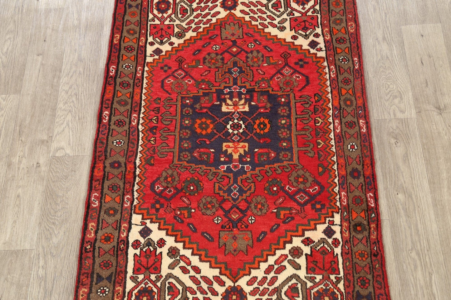 Geometric Hamedan Persian Area Rug 3x5