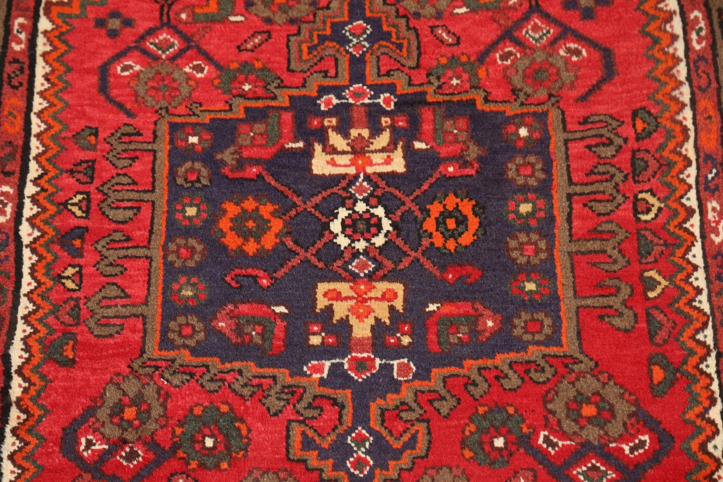 Geometric Hamedan Persian Area Rug 3x5