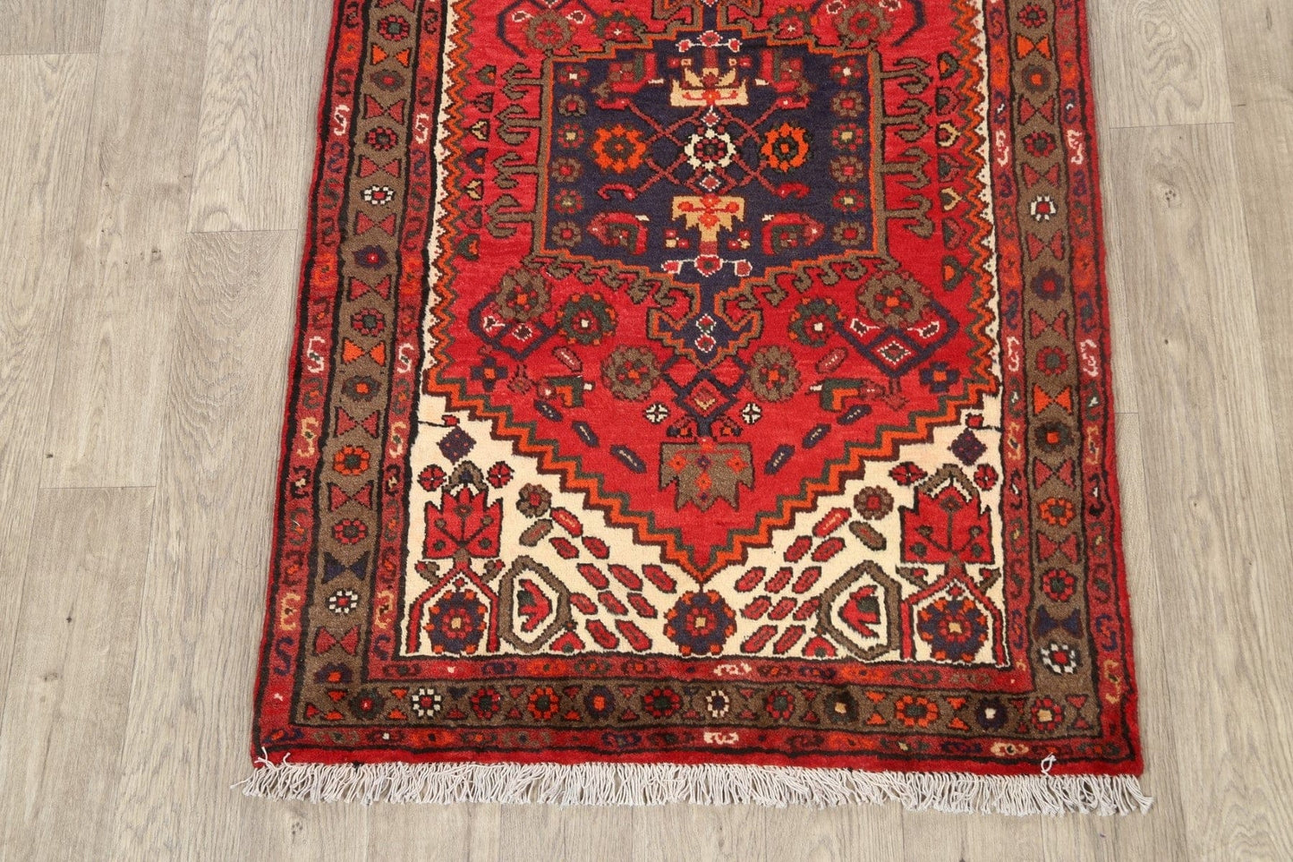 Geometric Hamedan Persian Area Rug 3x5