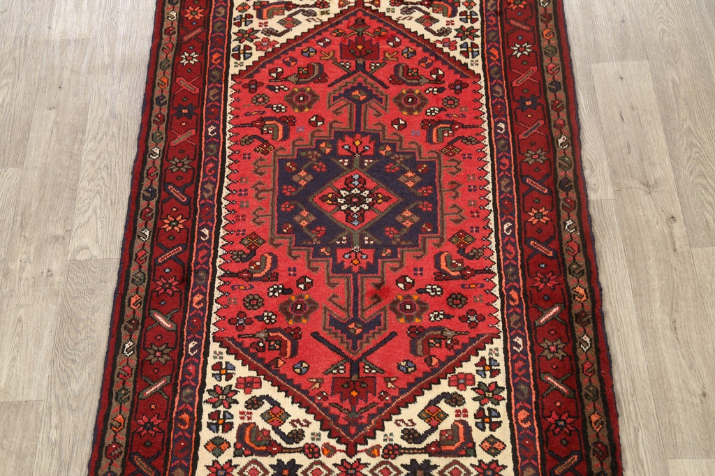 Geometric Hamedan Persian Area Rug 4x5