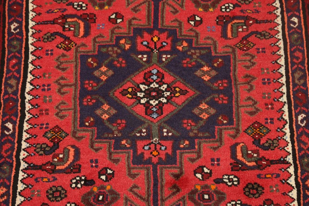 Geometric Hamedan Persian Area Rug 4x5