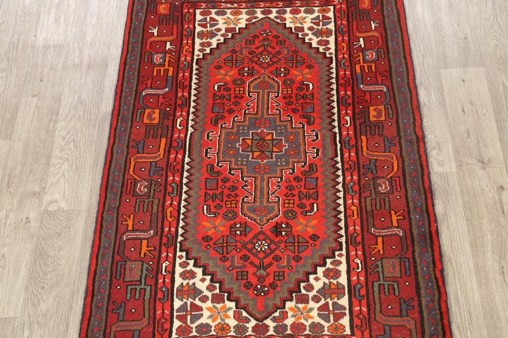 Geometric Hamedan Persian Area Rug 3x5