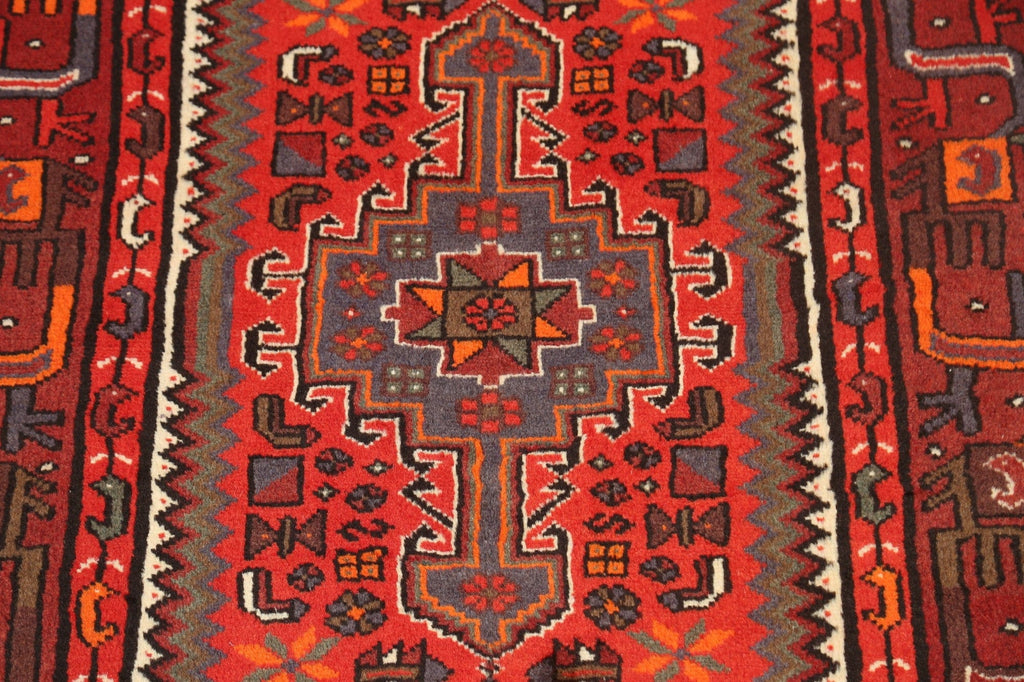 Geometric Hamedan Persian Area Rug 3x5