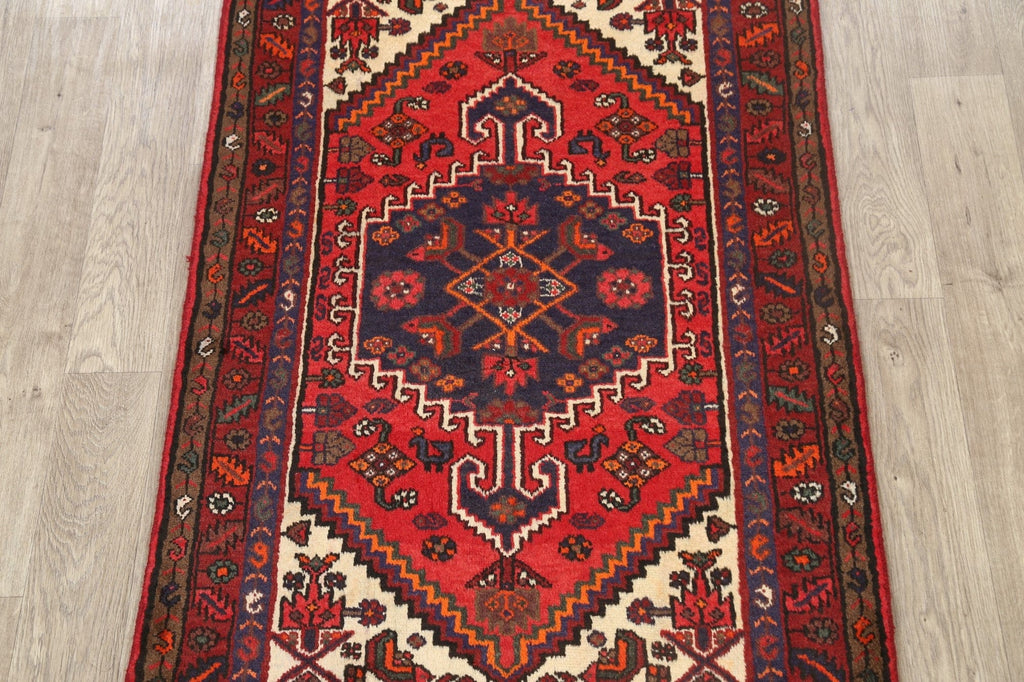 Geometric Hamedan Persian Area Rug 3x5