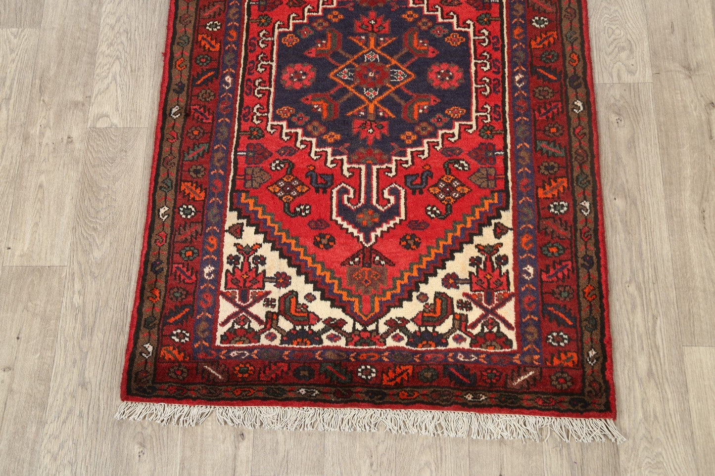 Geometric Hamedan Persian Area Rug 3x5