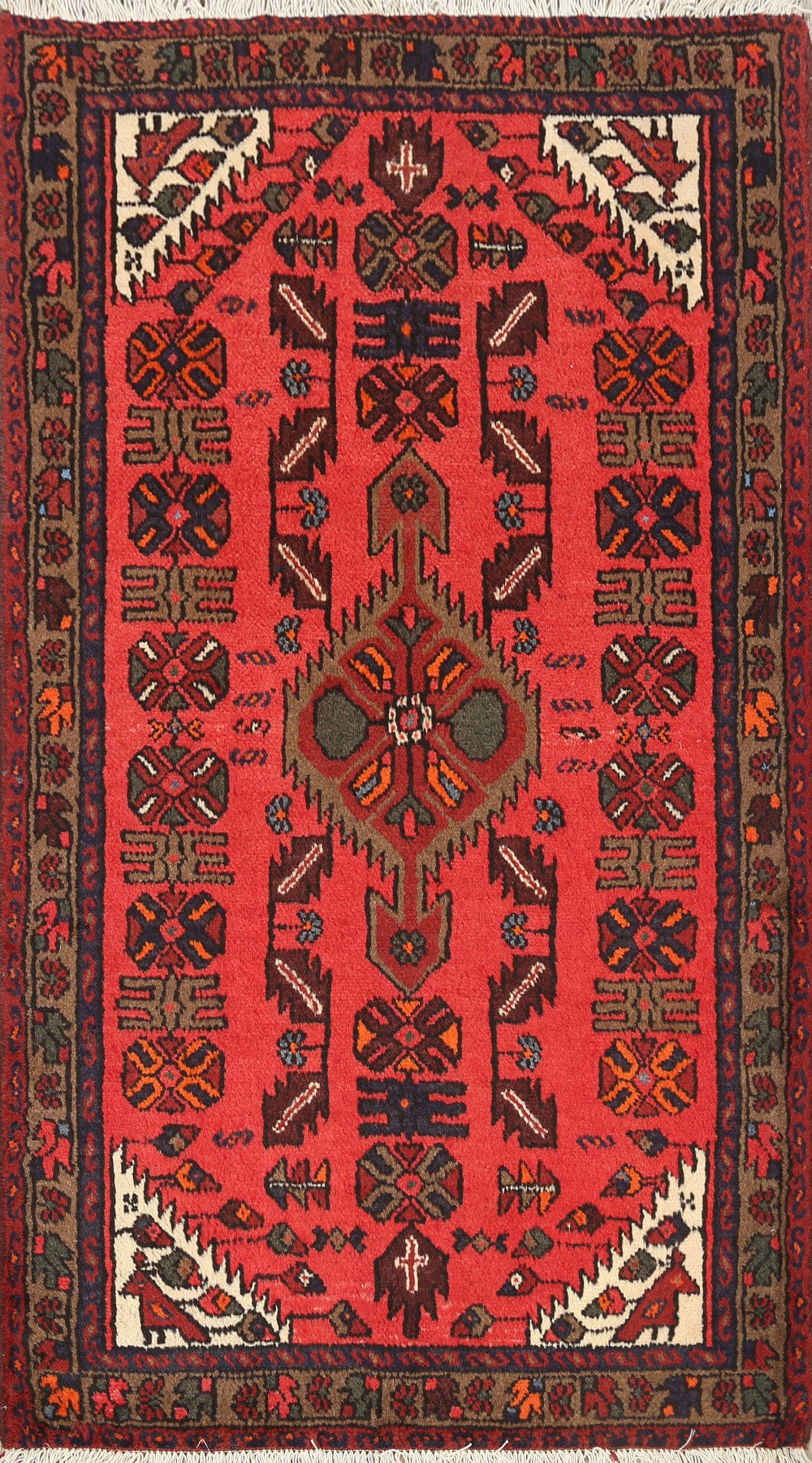 Tribal Geometric Hamedan Persian Area Rug 3x5