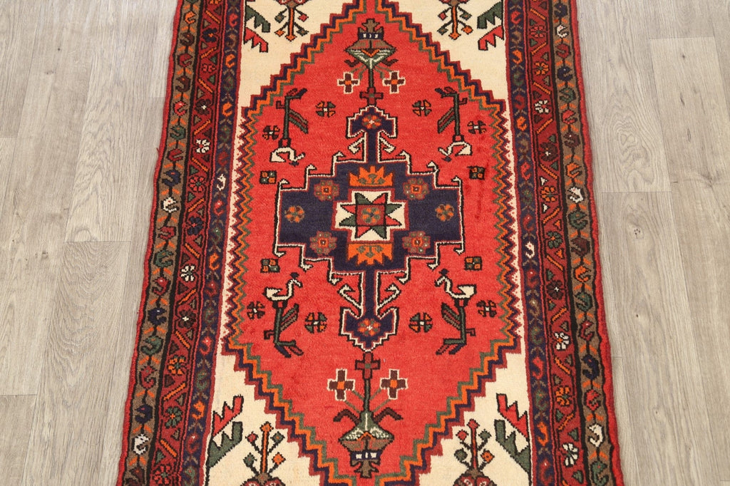 Geometric Hamedan Persian Area Rug 3x5