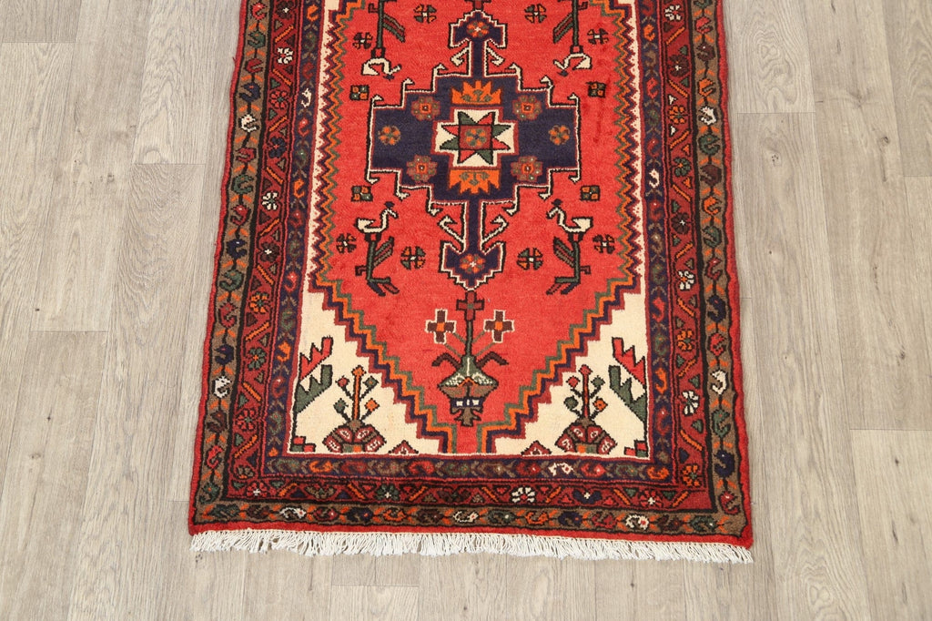 Geometric Hamedan Persian Area Rug 3x5