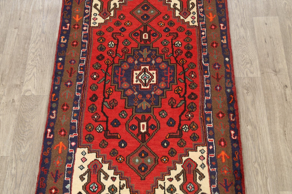 Geometric Hamedan Persian Area Rug 3x5