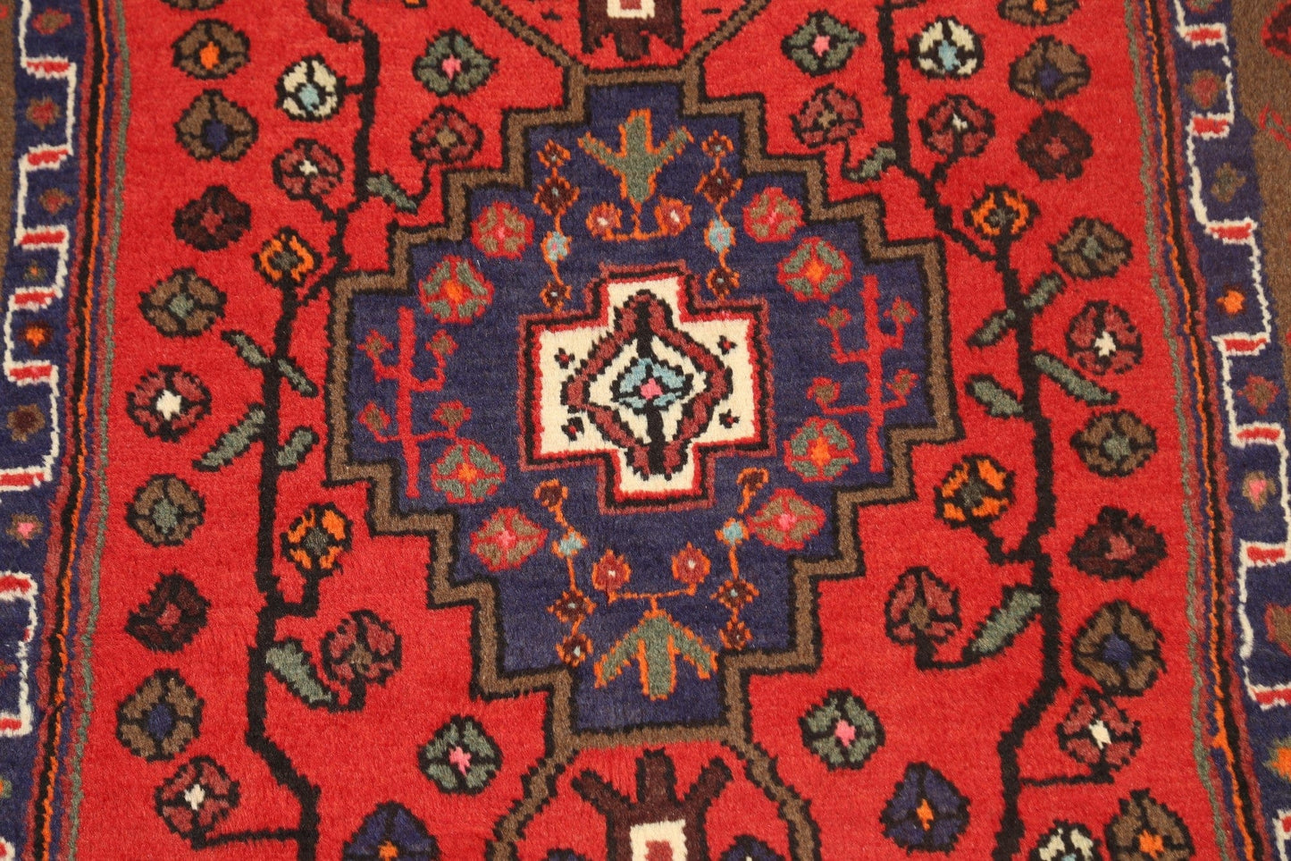 Geometric Hamedan Persian Area Rug 3x5