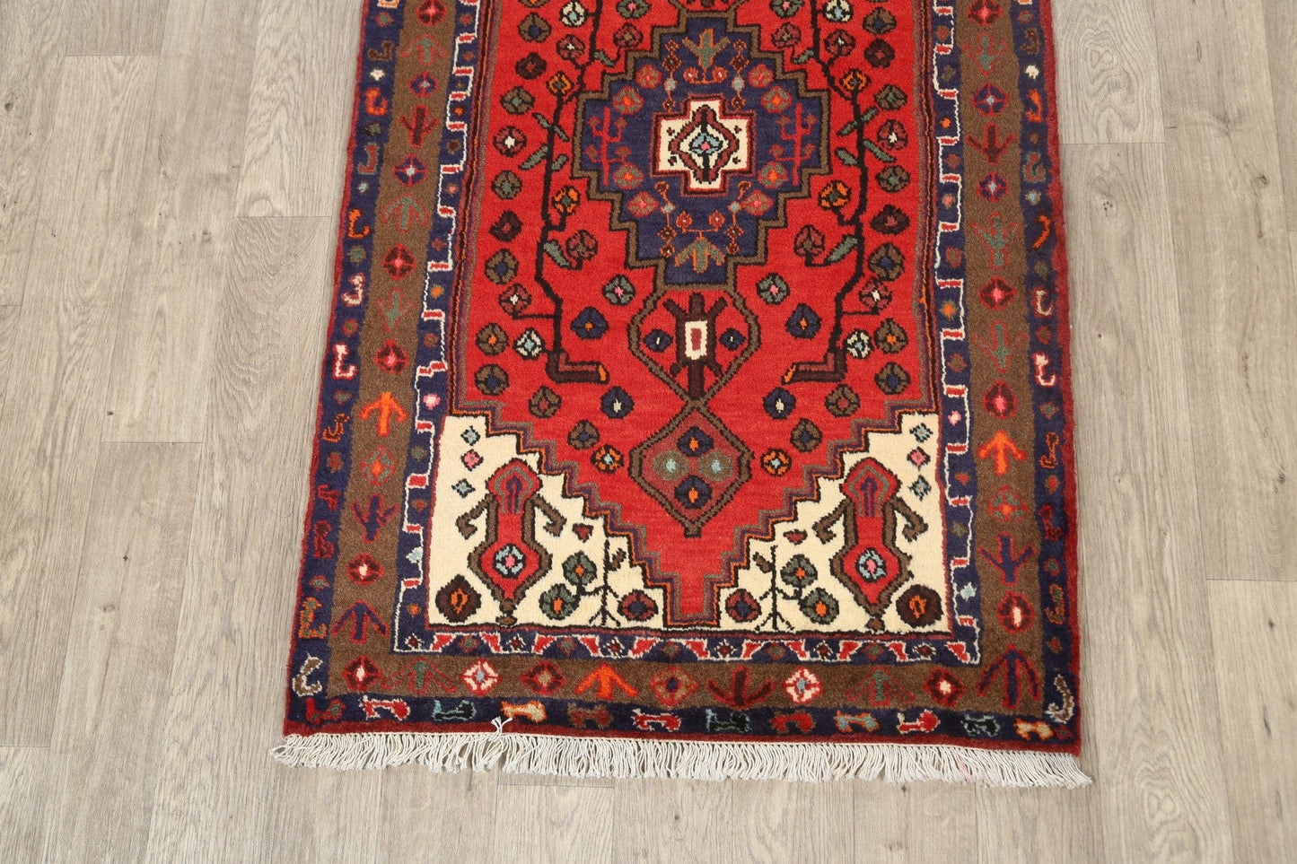 Geometric Hamedan Persian Area Rug 3x5