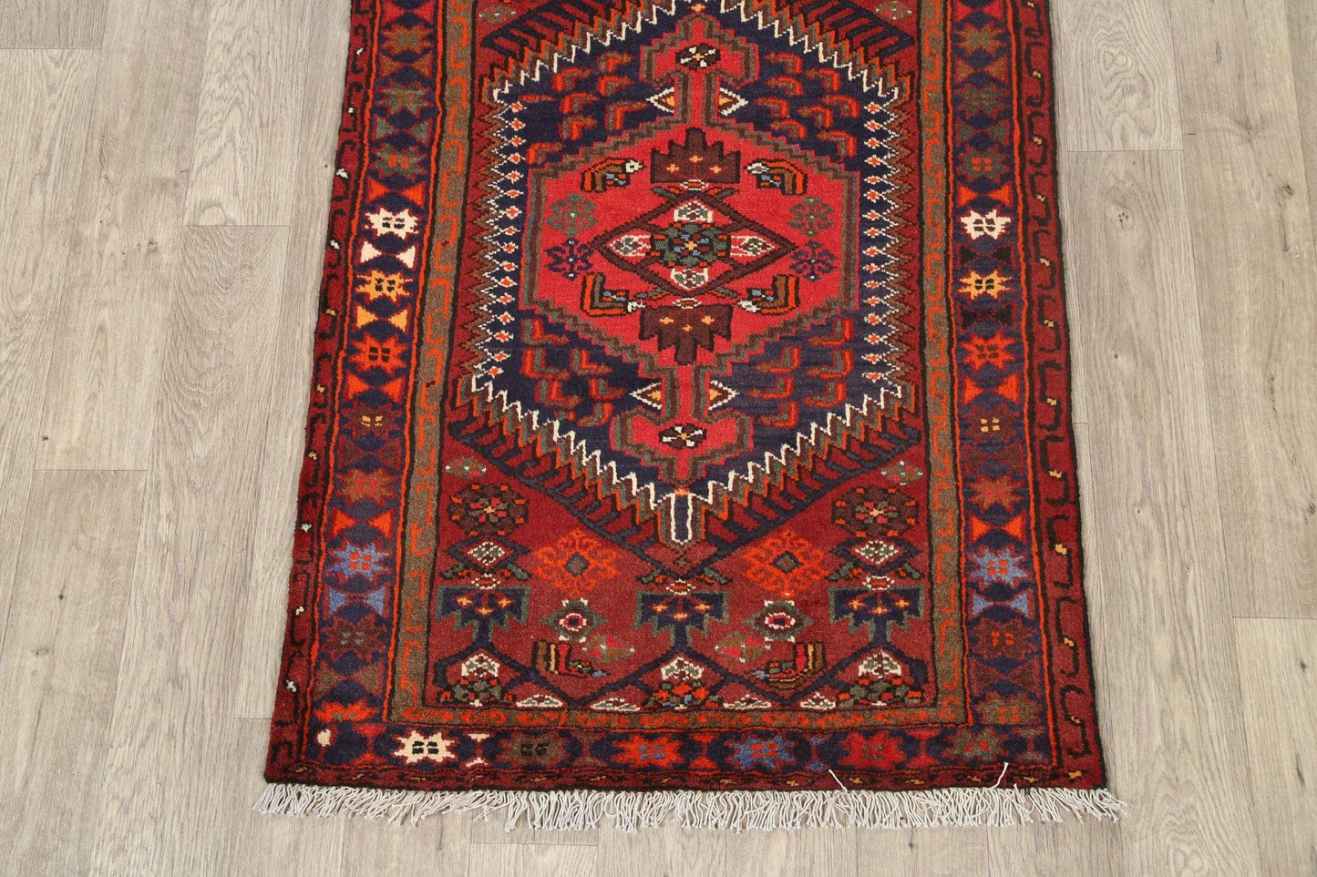 Geometric Hamedan Persian Area Rug 3x5