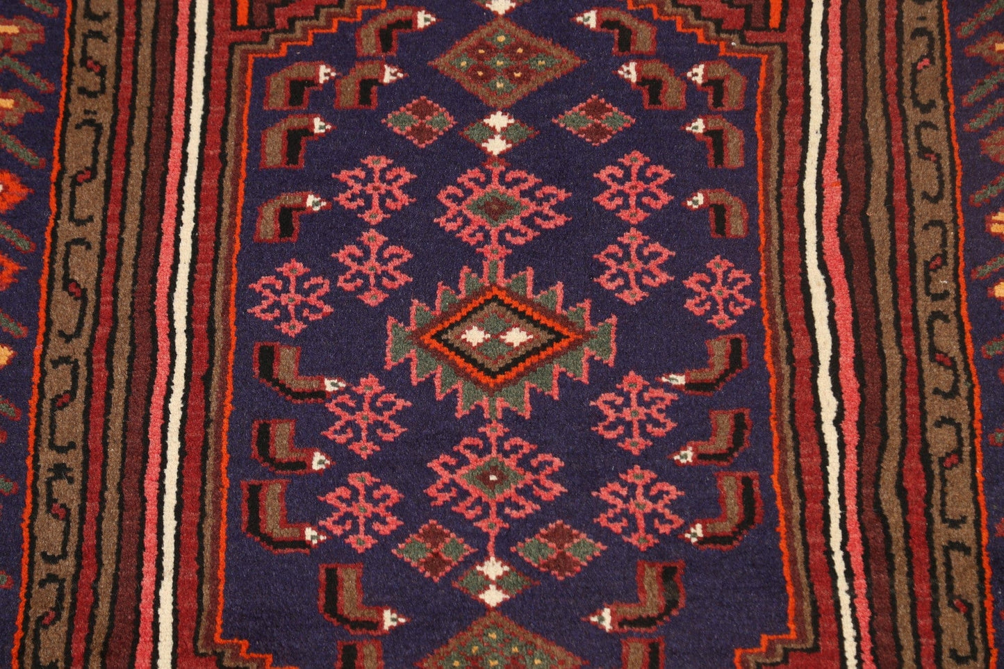 Geometric Hamedan Persian Area Rug 3x5