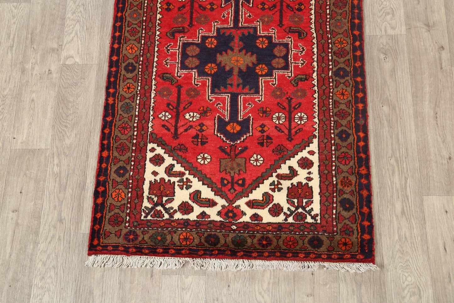 Geometric Hamedan Persian Area Rug 3x5