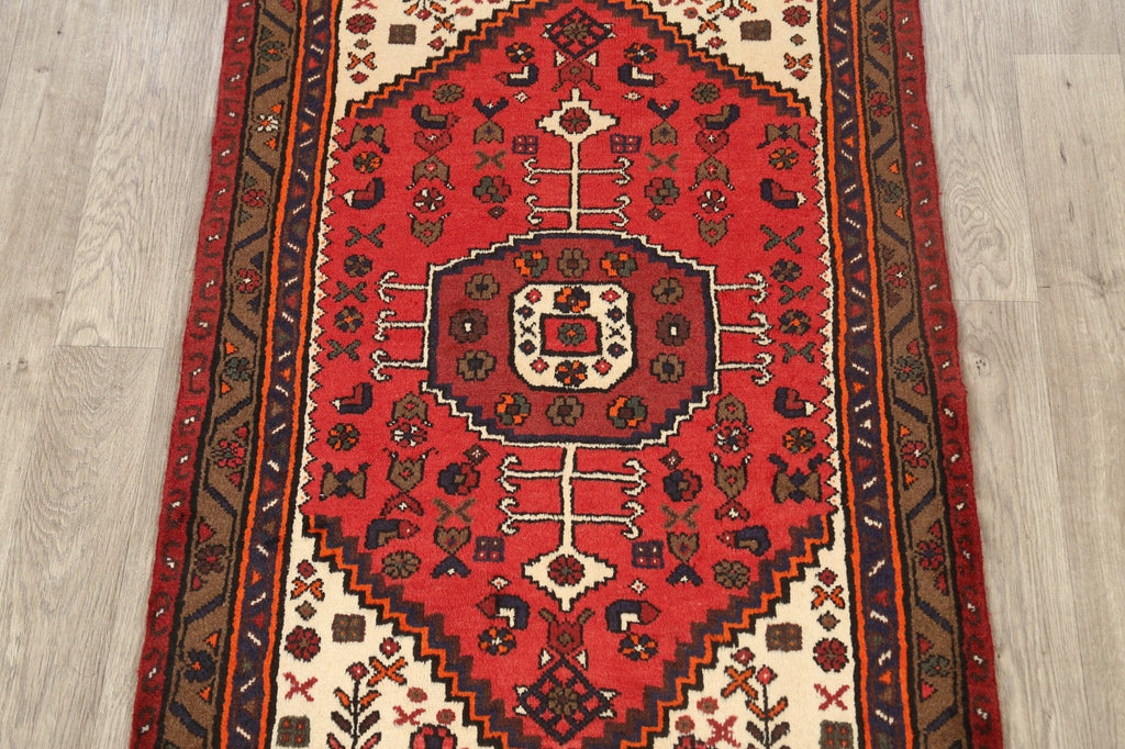 Geometric Hamedan Persian Area Rug 3x5